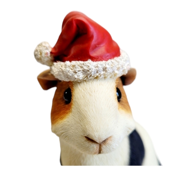 Country Artists Christmas Guinea Pig with Gift, Hand Crafted & Painted - Picture 11 of 14